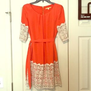Gianni Bini Orange & Lace Dress